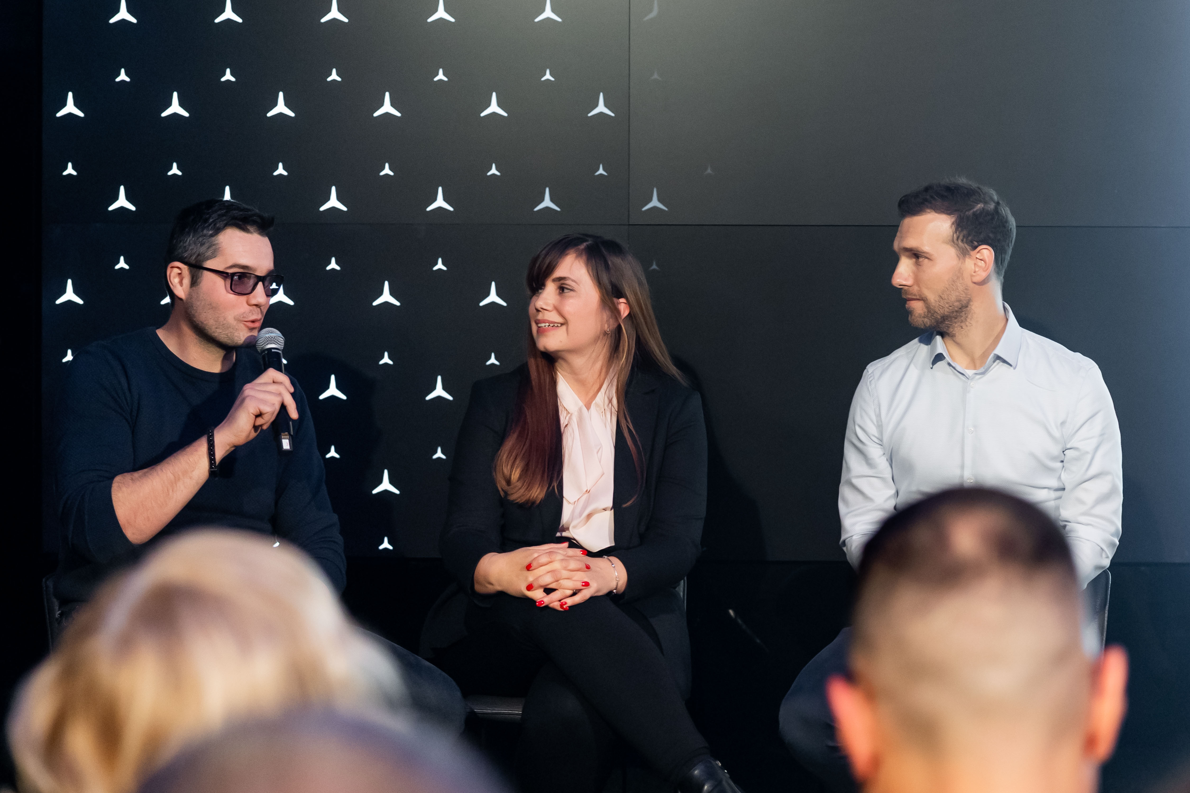 Dejan Kovacic Nina Hudnik Ales Ugovsek superfinalisti za priznanje Mladi manager 2025 foto Matic Kremzar